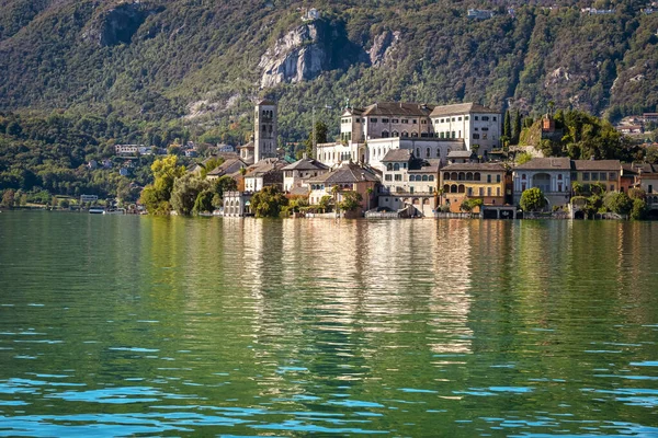 Isola Orta San Giulio Famosa Tutto Mondo Nel Lago Orta — Foto Stock