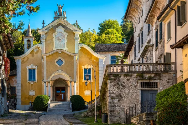 View Street Name Salita Motta Village Orta Piedmont Northern Italy — Stock Photo, Image