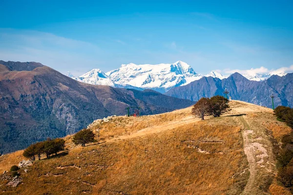 Monte Rosa Massif Bergketen Gezien Vanaf Top Van Mottarone Piek — Stockfoto
