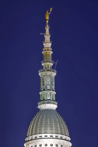 Vue Nuit Sur Sommet Dôme Novare Partie Cathédrale San Gaudenzio Images De Stock Libres De Droits