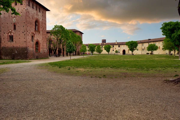 Vigevano Şehir Merkezindeki Ducale Sarayı Nın Ayrıntıları Lombardy Bölgesi Kuzey — Stok fotoğraf