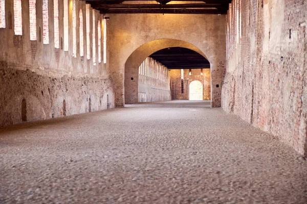 Intern Bild Den Täckta Gatan Vigevano Lombardiet Norra Italien Historiker Royaltyfria Stockfoton