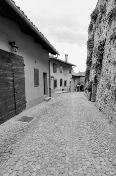 Old Street Monforte Alba Typical Medieval Village Hilly Region Langhe — Stock Photo, Image