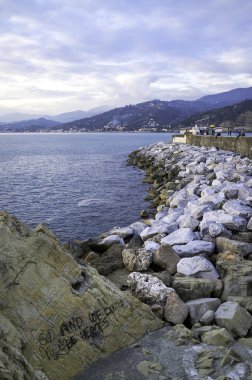 Güzel Ligurya deniz kıyısı