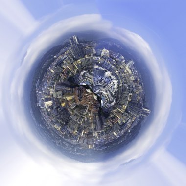 Abstract city world. Color image clipart