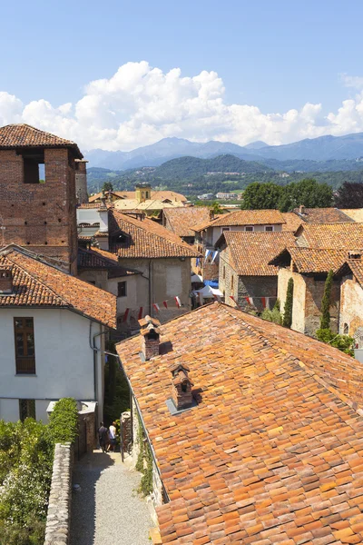 Ricetto di Candelo, veduta aerea. Immagine a colori — Foto Stock