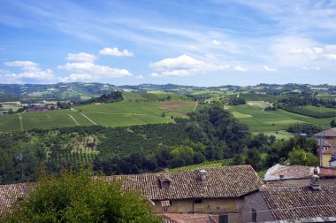 Langhe bahar panorama. Renkli görüntü