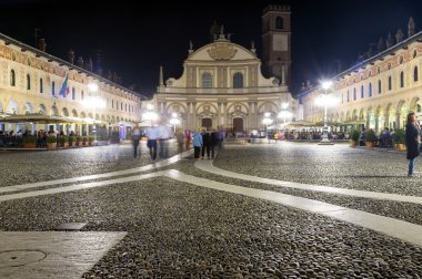 Vigevano by-night. Color image clipart