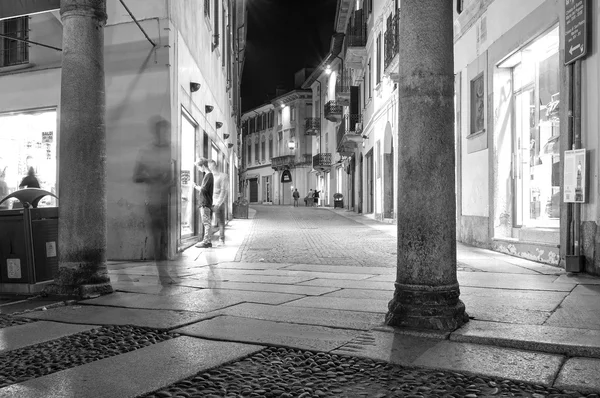 Vigevano by-night. Black and white photo — Stock fotografie