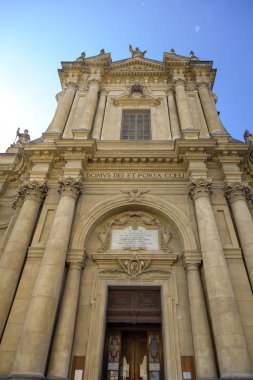 Bra (Cuneo): the cathedral facade. Color image