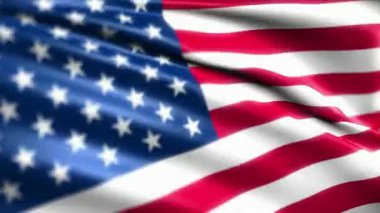 Amerikan bayrağının rüzgarda dalgalanmasını yakından izleyin..