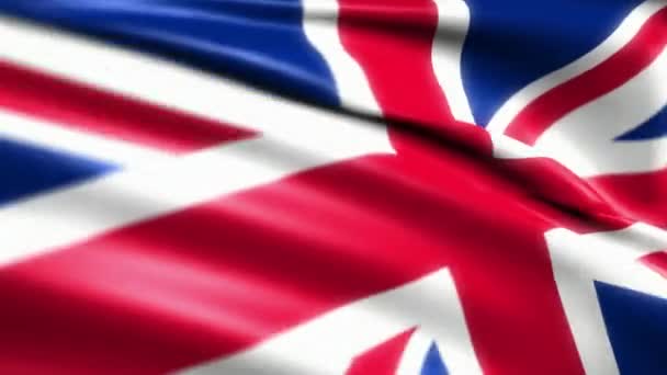 Közeli Kilátás Egyesült Királyság Egyesült Királyság Nagy Brit Zászló Integetett — Stock videók