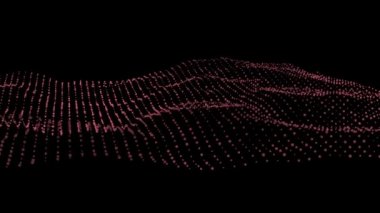 dijital 3D tel örgü pleksus sallanan arazi topoğrafyası soyut teknoloji arkaplanı - siyah uzay arka planında nokta ve çizgi bağlantı yapısını hareket ettiriyor 