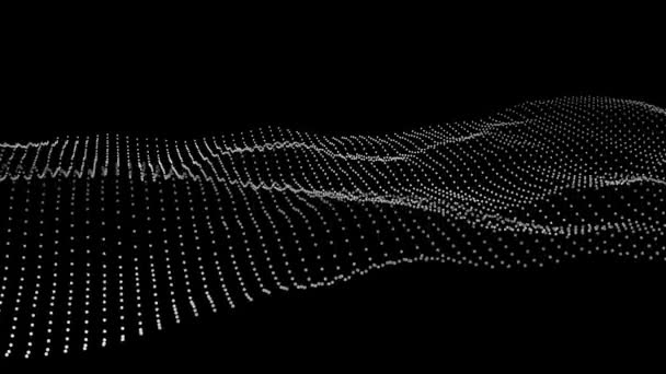 Numérique Treillis Métallique Plexus Ondulant Topographie Terrain Fond Technologie Abstraite — Video