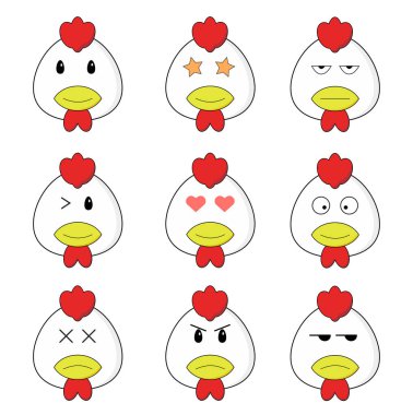 Dekorasyon restoranı, kafe, mutfak vb. için mükemmel desen başı tavuk simgesi çizimi.