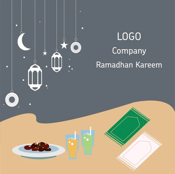 Illustration Vektor Grafik Ramadhan Kareem Perfekt För Hälsningar Ramadhan Eid — Stock vektor
