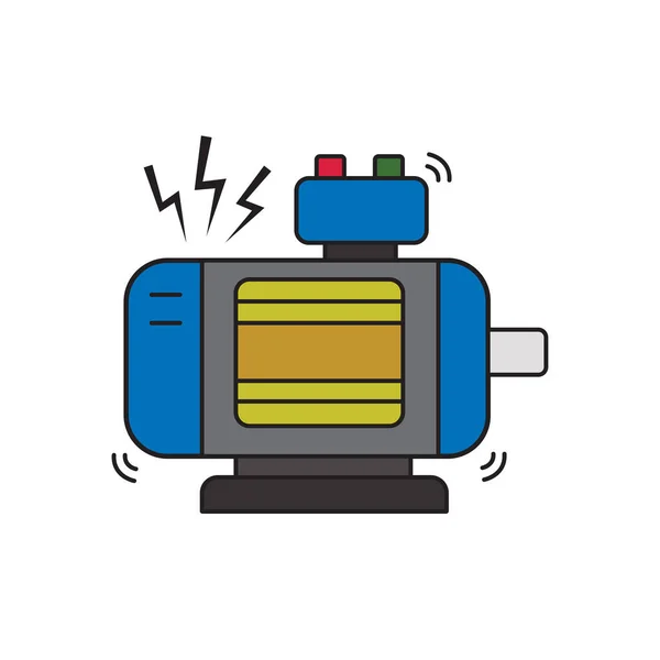 Ilustracja Wektorowa Grafika Broken Electric Silnika Idealny Ikony Maszyny Przemysłu — Wektor stockowy