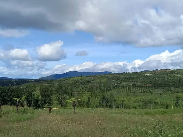 以高山为背景的美丽风景 — 图库照片