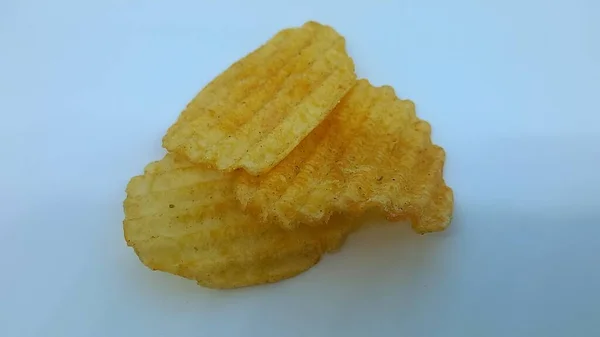Fried Potato Chips White Background — Stock Photo, Image
