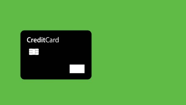 Animated Illustration Credit Card Vector Art Suitable Business Finance Content — Stock Video