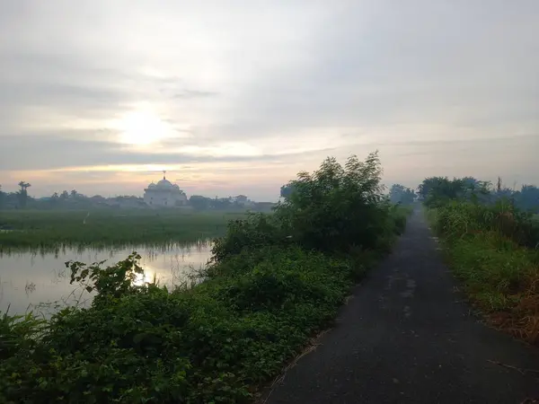 早上的河景 — 图库照片