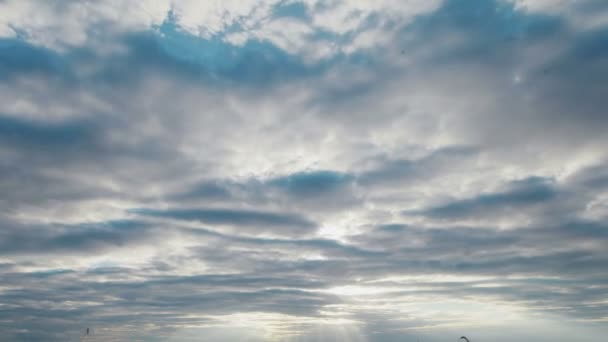 Time lapse di soffici nuvole che si muovono velocemente nel cielo blu 4K — Video Stock