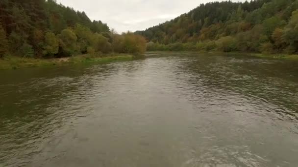 4k bewegen met de stroom van de rivier - Pov — Stockvideo