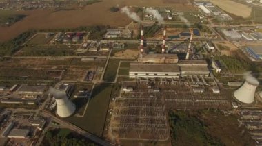 4k hava Santrali lüle - endüstriyel görünümü ile üzerinde uçuş shot-