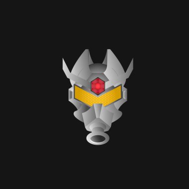 Monokromatik robot vektör çizimi, herhangi bir platform ve amaç için kullanılabilen baş robot sembolü, yüksek kaliteli modern robot çizimi.