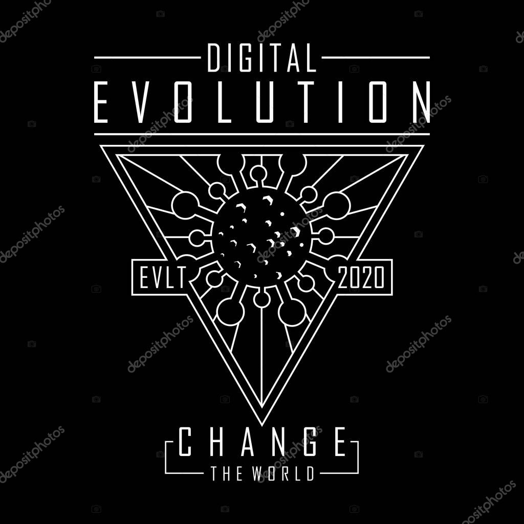 Corona virus make Digital evolution vector design template