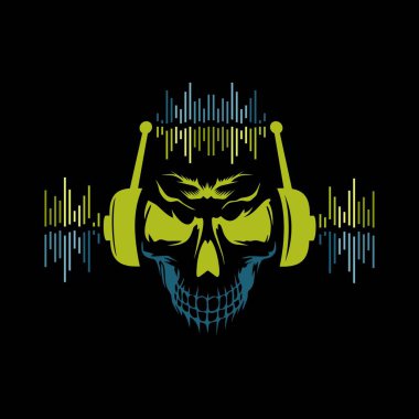 Kral DJ Kurukafa vektör illüstrasyonu