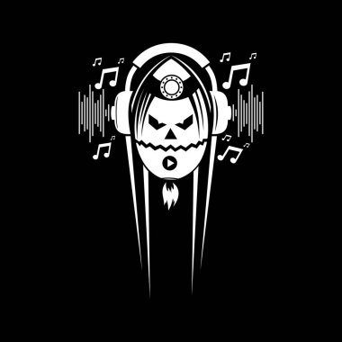 Cadılar Bayramı Amerikan futbol roketi müzik vektör tasarımı illüstrasyonu