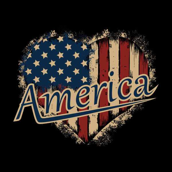 vector illustration I love america, we love america, I love USA, USA patriotic badge