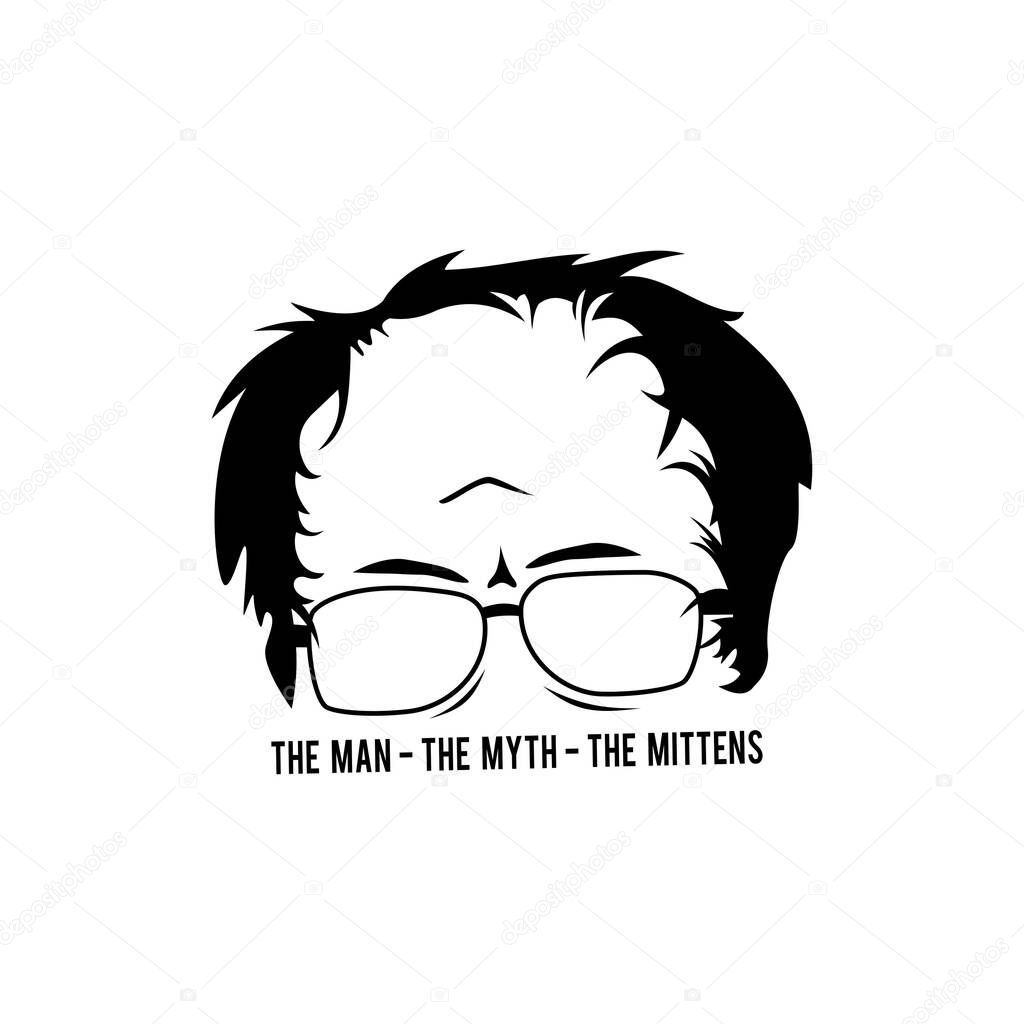 The man - the myth - the mittens vector illustration
