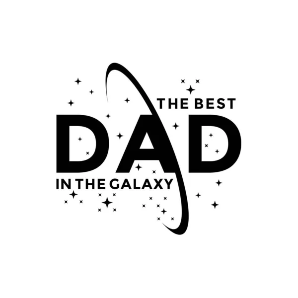 Mejor Padre Ilustración Del Vector Galaxia Dibujado Mano Padre Texto — Vector de stock