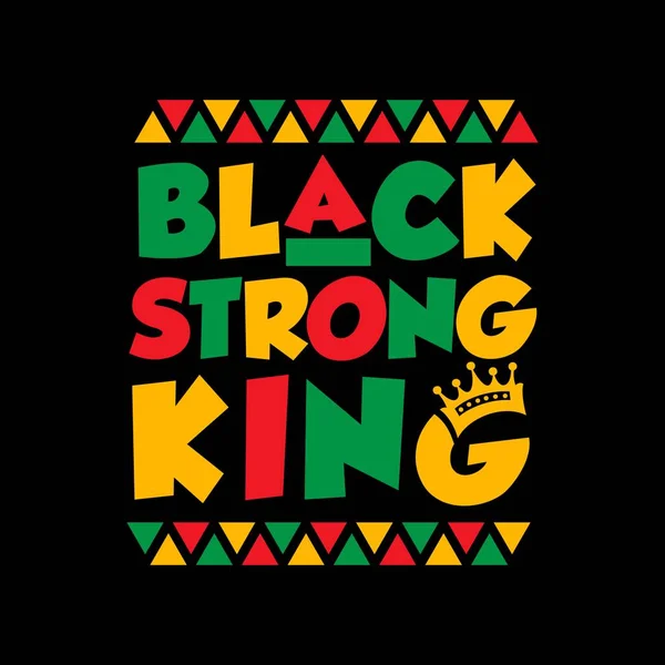 Black Strong King Vector Illustration Juneteenth Celebra Libertad Negra Bueno — Vector de stock