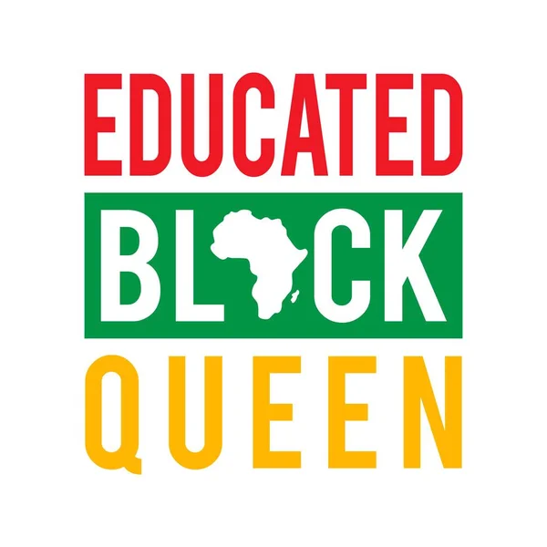 Educated Black Queen Vector Illustration Juneteenth Celebration Inglês Bom Para — Vetor de Stock