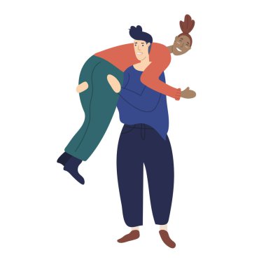 Eşcinsel lezbiyen çift kucaklaşması. Lezbiyen bir aile, birbirine aşık iki kız. Beyaz üzerinde izole edilmiş şirin düz vektör çizimi