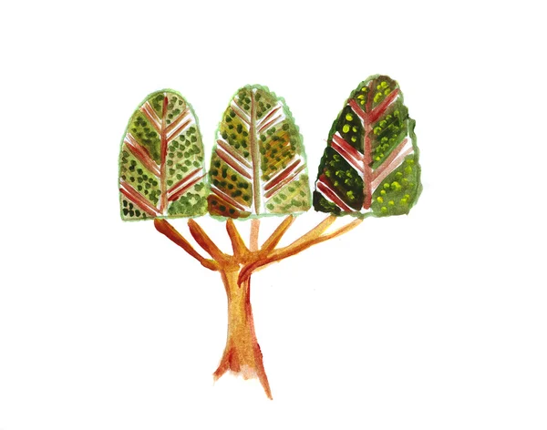 특이 한 모양의 그림 동화 나무 — 스톡 사진