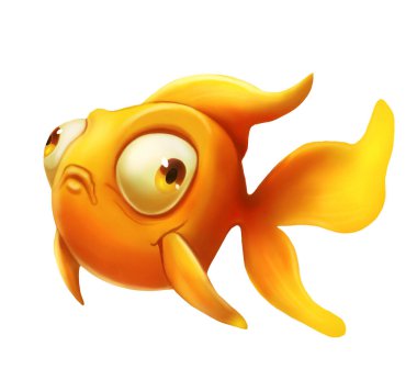 beyaz arka planda balık hayvanının çizgi film çizimi