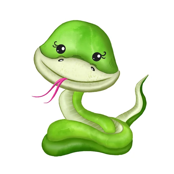 Ilustracja Kreskówki Węża Zwierzę Tle — Zdjęcie stockowe