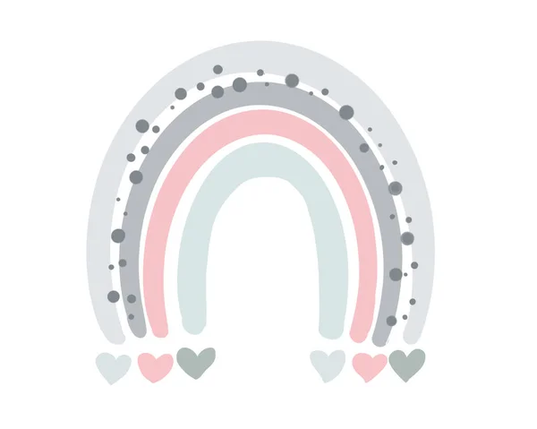 Pastel renklerde gökkuşağının renkli suluboya çizimi. Beyaz arkaplanda izole edilmiş çizgi film tarzı fenomeni.