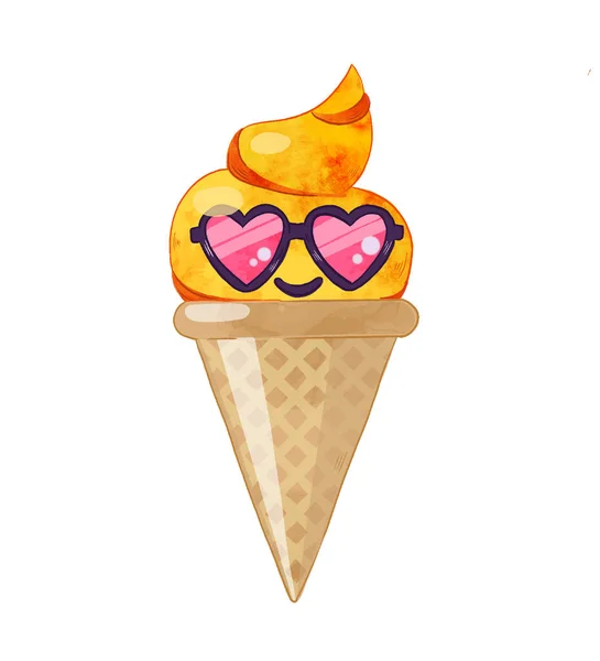 아이스크림의 스타일은 배경에서 분리되어 달콤하고 — 스톡 사진