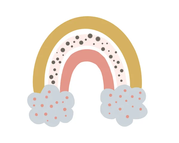 Kolorowy Akwarela Ilustracja Tęczy Pastelowych Kolorach Styl Kreskówki Zjawiska Izolowane — Zdjęcie stockowe