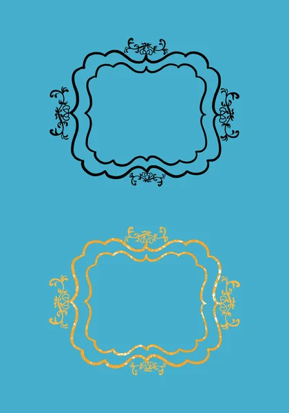 Gabarit Vectoriel Cadres Isolés Sur Fond Bleu — Image vectorielle