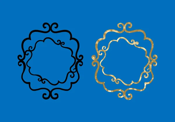 Gabarit Vectoriel Cadres Isolés Sur Fond Bleu — Image vectorielle
