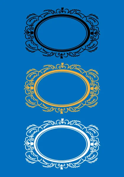 Vector Template Frames Isolated Blue Background — Stock Vector