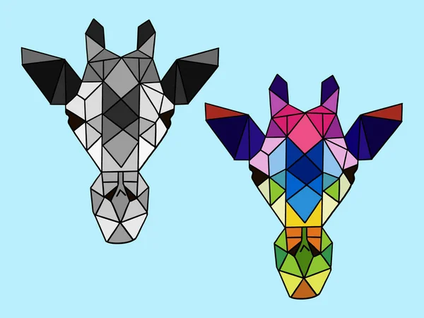 Vektor Illustration Giraff Djur Geometrisk Stil Design — Stock vektor