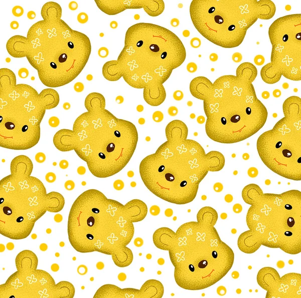 seamless pattern with cute cartoon bears
