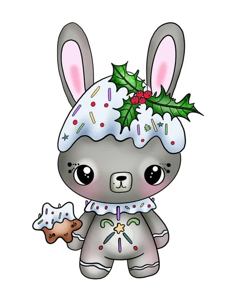 Милый Пасхальный Кролик Цветочным Луком — стоковое фото